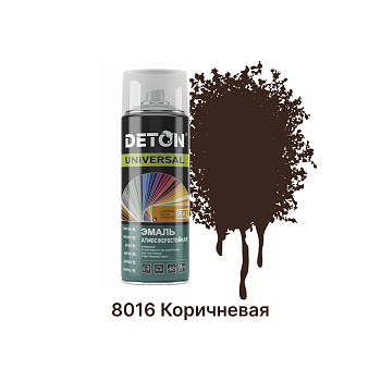 Грунт-эмаль по ржавчине 3 в 1 DETOP №4 - 8016 Коричневая - Аэрозоль 650мл